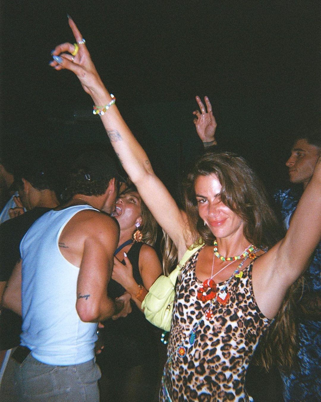 Dancer in leopard print, film grain