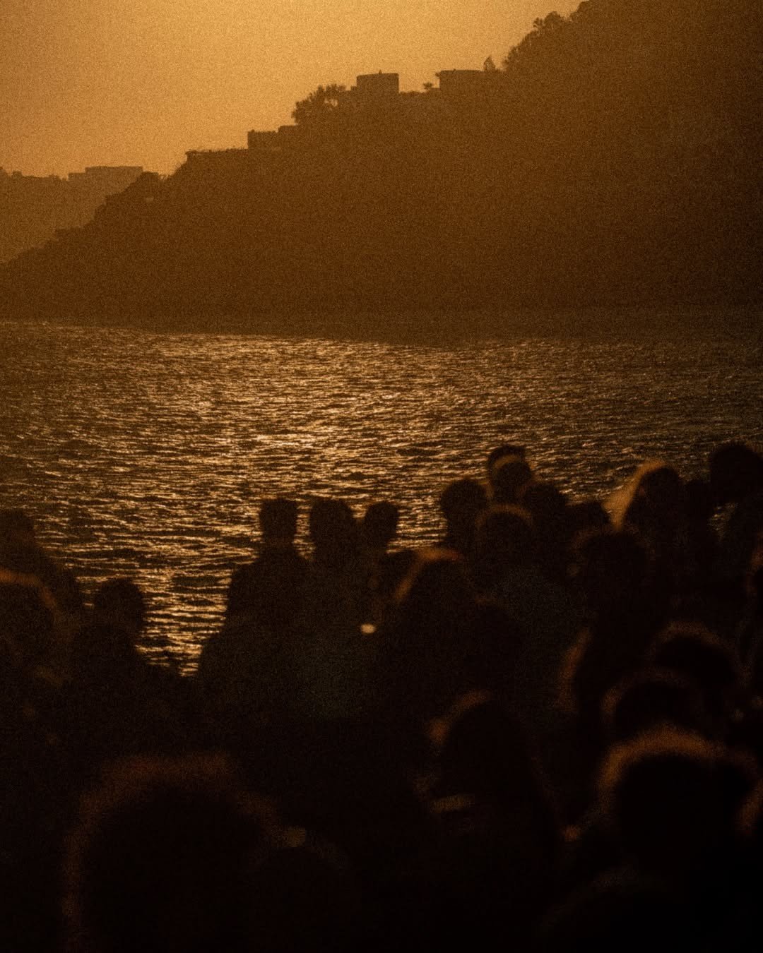 Sunset coastline silhouettes